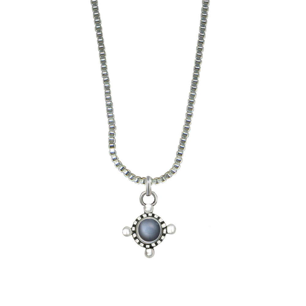 Sterling Silver Little Grey Moonstone Pendant Necklace